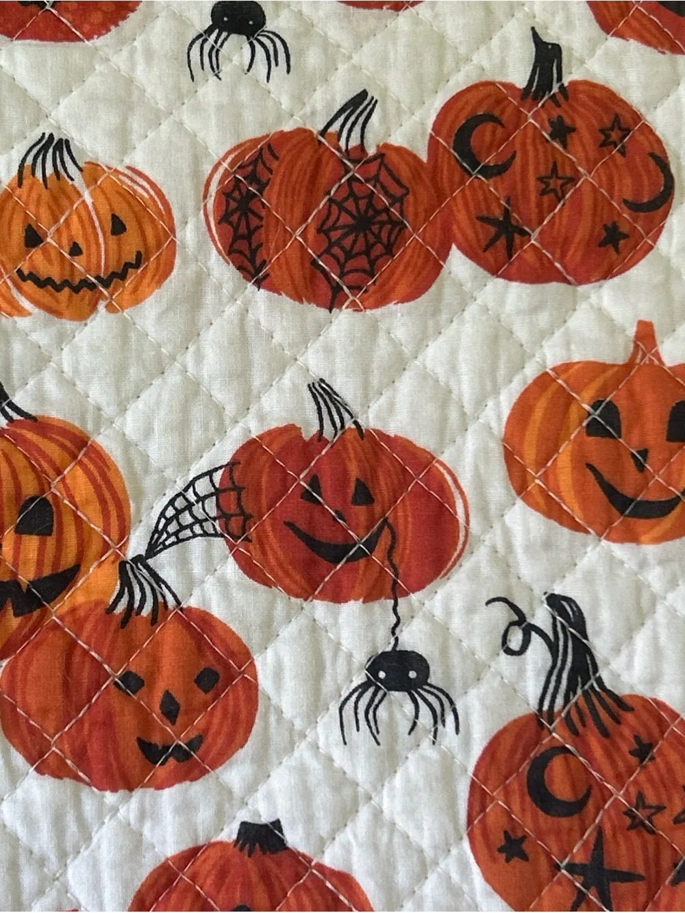 Cupcakes & Cashmere Orange Pumpkin Halloween Quilted Placemats Set of 4